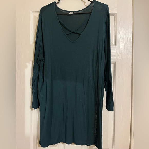 Old Navy Long sleeve Tunic Top. Dark green. Women’s size XL. - Picture 1 of 5